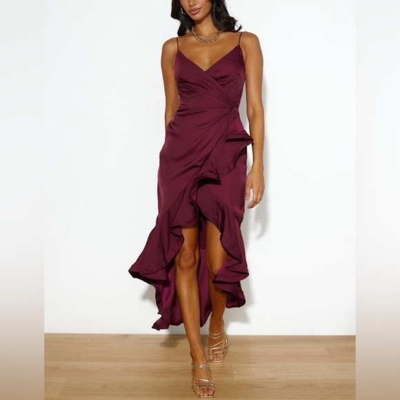 Selfie Leslie Dream of Me Midi Dress Wine XS - Picture 4 of 14